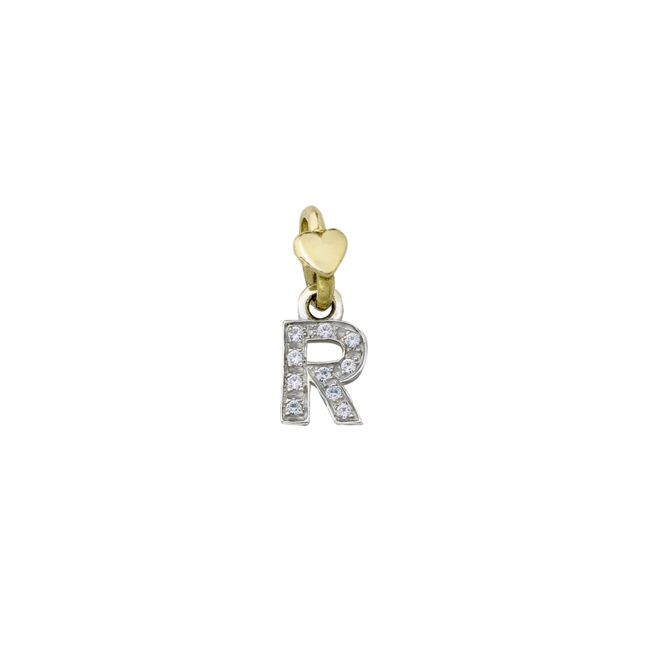 Lettere lz10k.g-r contromaglia oro giallo 9kt
